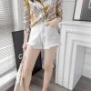 Áo sơ mi lụa nữ họa tiết tờ báo xanh vàng dài tay - Giá chỉ 185.000 VND 7
