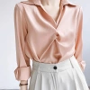 Áo sơ mi lụa nữ tay dài ngực xoắn eo ôm Oxatyl M39 - công sở, giảm giá 185k 7