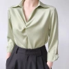 Áo sơ mi lụa nữ tay dài ngực xoắn eo ôm Oxatyl M39 - công sở, giảm giá 185k 8