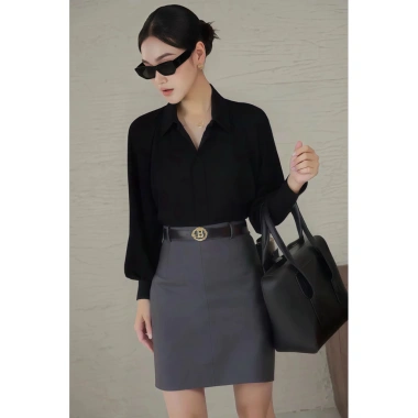 Áo sơ mi lụa tay bồng basic dài tay thanh lịch - Chilies Store 189k 4