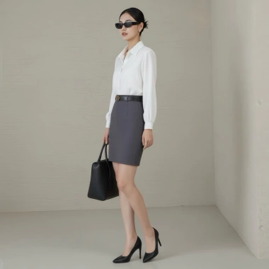 Áo sơ mi lụa tay bồng basic dài tay thanh lịch - Chilies Store 189k 7