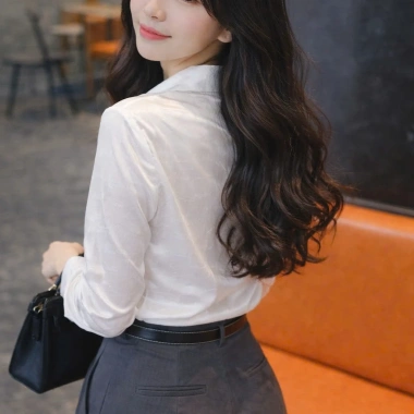Áo sơ mi lụa trắng dài tay OXATYL M37 - Chữ in chìm thanh lịch, giảm giá 265.000 VND, giá gốc 325.950 VND