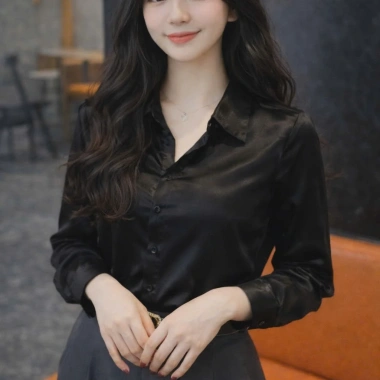 Áo sơ mi lụa trắng dài tay OXATYL M37 - Chữ in chìm thanh lịch, giảm giá 265.000 VND, giá gốc 325.950 VND