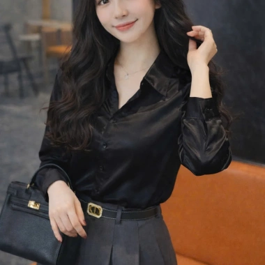 Áo sơ mi lụa trắng dài tay OXATYL M37 - Chữ in chìm thanh lịch, giảm giá 265.000 VND, giá gốc 325.950 VND