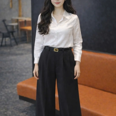 Áo sơ mi lụa trắng dài tay OXATYL M37 - Chữ in chìm thanh lịch, giảm giá 265.000 VND, giá gốc 325.950 VND