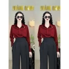 Áo sơ mi lụa trơn, ngọc trai sang trọng Cổ phối Tag V - Giá ưu đãi 289.000₫ 2