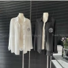 Áo sơ mi lụa unisex form rộng in chữ cá tính - áo khoác mỏng du lịch, đi chơi hottrend, giảm 21% 5