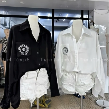 Áo sơ mi lụa unisex form rộng in chữ cá tính - áo khoác mỏng du lịch, đi chơi hottrend, giảm 21%