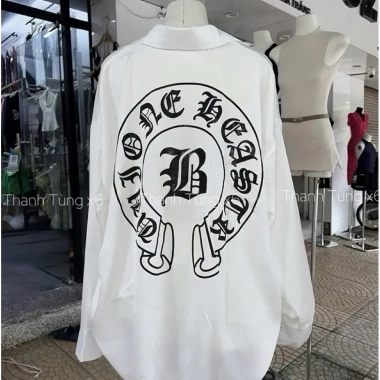 Áo sơ mi lụa unisex form rộng in chữ cá tính - áo khoác mỏng du lịch, đi chơi hottrend, giảm 21%