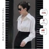 Áo sơ mi lụa vân 11 màu Nelly - Đệm cầu vai, cúc vạt cổ dài, măng sét tay cao, hottrend 2.025 Nữ, chỉ 329k