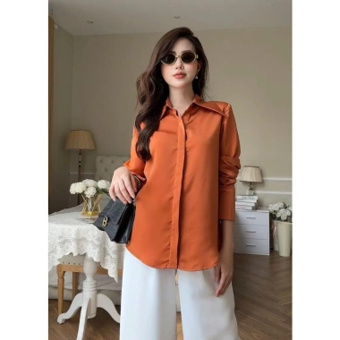 Áo sơ mi lụa vân 11 màu Nelly - Đệm cầu vai, cúc vạt cổ dài, măng sét tay cao, hottrend 2.025 Nữ, chỉ 329k 6