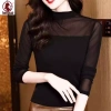 Áo sơ mi lưới ren cổ cao nửa cổ - Thời trang thu, sang trọng, giá 71.172đ 2