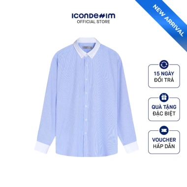 Áo sơ mi nam Bamboo ICONDENIM tay dài co dãn kẻ sọc dọc Regular fit - giá 390.000đ Áo sơ mi nam Bamboo ICONDENIM tay dài co dãn kẻ sọc dọc Regular fit - giá 390.000đ