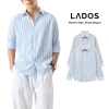 Áo sơ mi nam basic công sở LADOS-8.175 vải đũi xốp nhẹ, kẻ sọc tinh tế, form regular sang trọng giảm giá