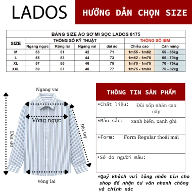Áo sơ mi nam basic công sở LADOS-8.175 vải đũi xốp nhẹ, kẻ sọc tinh tế, form regular sang trọng giảm giá 5