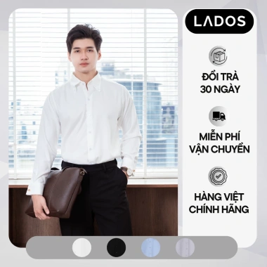 Áo sơ mi nam button down dài tay LADOS-8.165 lụa cao cấp cufflink, lịch lãm 190k