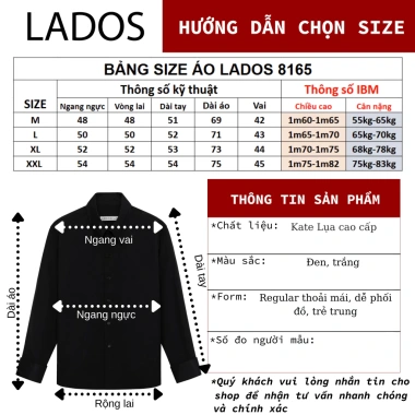 Áo sơ mi nam button down dài tay LADOS-8.165 lụa cao cấp cufflink, lịch lãm 190k