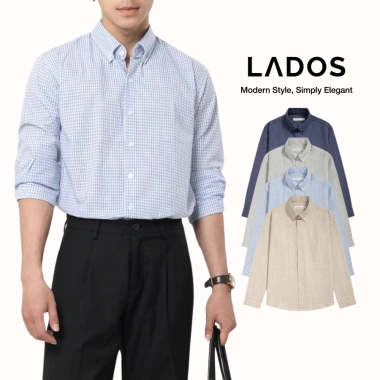 Áo sơ mi nam Caro Style LADOS-8.184 vải thô cotton, siêu thấm hút mồ hôi, giữ form chuẩn, lịch lãm 262k
