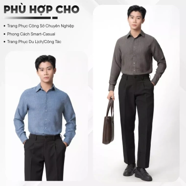 Áo sơ mi nam casual tay dài LADOS-8.188 vải xược mềm, thoáng mát, regular fit, trẻ trung - 181k 7
