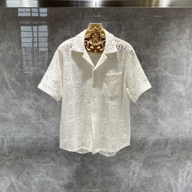 Áo sơ mi nam cổ Cuba ngắn tay cao cấp jacquard mùa hè Giá giảm 23% 2 Áo sơ mi nam cổ Cuba ngắn tay cao cấp jacquard mùa hè Giá giảm 23% 2
