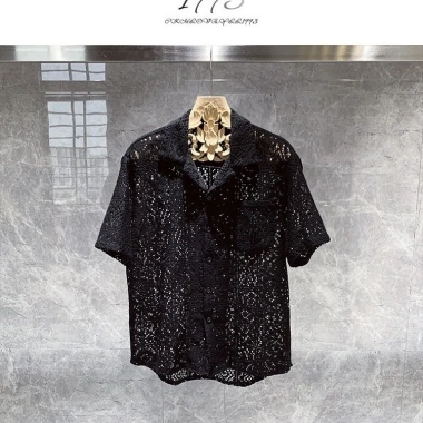 Áo sơ mi nam cổ Cuba ngắn tay cao cấp jacquard mùa hè Giá giảm 23% 11 Áo sơ mi nam cổ Cuba ngắn tay cao cấp jacquard mùa hè Giá giảm 23% 11