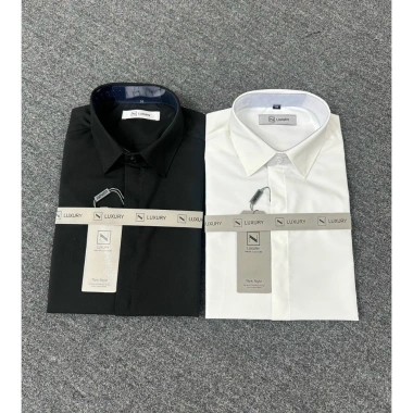 Áo sơ mi nam cộc tay công sở cao cấp 2 màu đen trắng, 50% cotton 30% chống nhăn 20% lụa - 289.000₫ 6