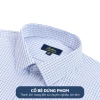 Áo sơ mi nam công sở Anton Somianton xanh dương dài tay, kẻ caro trắng xanh, cotton, 380k 3