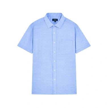 Áo Sơ Mi Nam Công Sở Anton Xanh Dương Cotton Họa Tiết In - Giá Ưu Đãi 380k