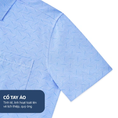 Áo Sơ Mi Nam Công Sở Anton Xanh Dương Cotton Họa Tiết In - Giá Ưu Đãi 380k