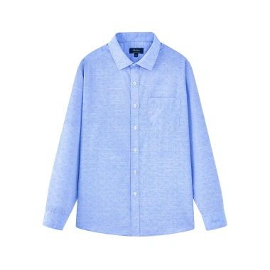 Áo Sơ Mi Nam Công Sở Anton Xanh Dương In Chìm Cotton - Giá 380k Giảm Đặc Biệt