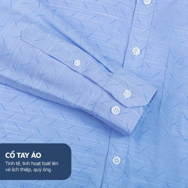 Áo Sơ Mi Nam Công Sở Anton Xanh Dương In Chìm Cotton - Giá 380k Giảm Đặc Biệt