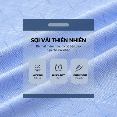 Áo Sơ Mi Nam Công Sở Anton Xanh Dương In Chìm Cotton - Giá 380k Giảm Đặc Biệt