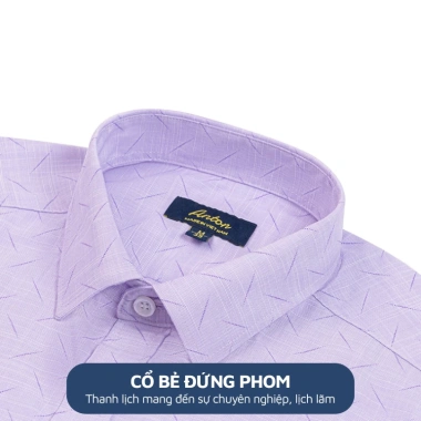 Áo Sơ Mi Nam Công Sở Trung Niên Anton Màu Tím Chấm Bi Dài Tay Cotton In Chìm - Giá chỉ 380.000đ
