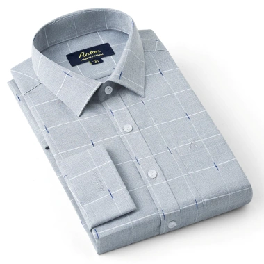 Áo Sơ Mi Nam Công Sở Trung Niên Anton Màu Tím Chấm Bi Dài Tay Cotton In Chìm - Giá chỉ 380.000đ