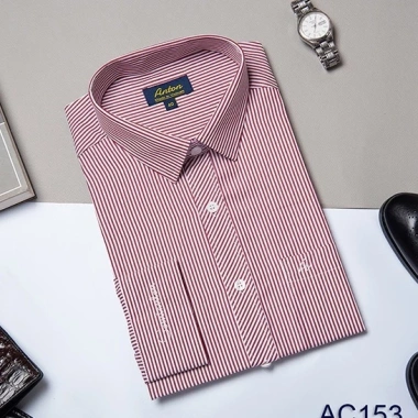 Áo Sơ Mi Nam Công Sở Trung Niên Anton Somianton Dài Tay Kẻ Đỏ Cotton Giá 380k