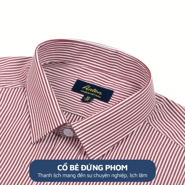 Áo Sơ Mi Nam Công Sở Trung Niên Anton Somianton Dài Tay Kẻ Đỏ Cotton Giá 380k