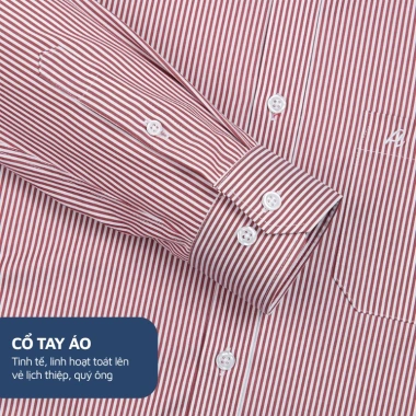 Áo Sơ Mi Nam Công Sở Trung Niên Anton Somianton Dài Tay Kẻ Đỏ Cotton Giá 380k