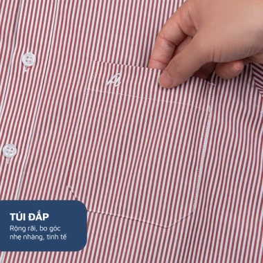 Áo Sơ Mi Nam Công Sở Trung Niên Anton Somianton Dài Tay Kẻ Đỏ Cotton Giá 380k