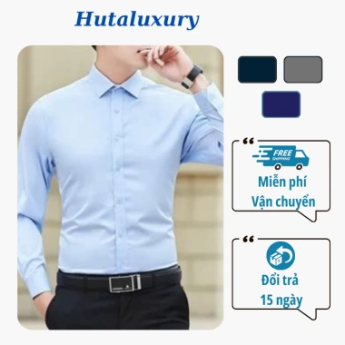 Áo sơ mi nam cotton lụa mịn FATUNO – Form chuẩn công sở, thấm hút tốt, 63.800₫