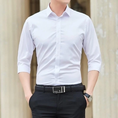 Áo sơ mi nam cotton lụa mịn FATUNO – Form chuẩn công sở, thấm hút tốt, 63.800₫