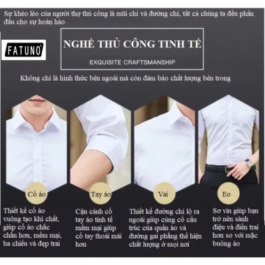 Áo sơ mi nam cotton lụa mịn FATUNO – Form chuẩn công sở, thấm hút tốt, 63.800₫ 8 Áo sơ mi nam cotton lụa mịn FATUNO – Form chuẩn công sở, thấm hút tốt, 63.800₫ 8