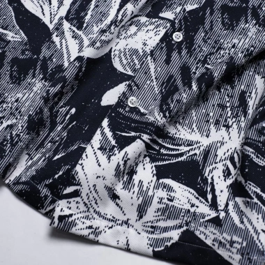 Áo sơ mi nam Cuban tay ngắn họa tiết Floral, lụa chống nhăn, thấm hút - 162.000₫ 3