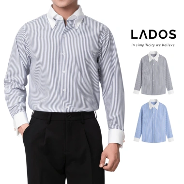 Áo sơ mi nam cufflink kẻ sọc LADOS-18.193 form regular, poplin, cổ button down sang trọng - Giá chỉ 226.000₫
