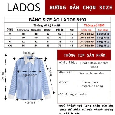 Áo sơ mi nam cufflink kẻ sọc LADOS-18.193 form regular, poplin, cổ button down sang trọng - Giá chỉ 226.000₫ 2