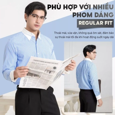 Áo sơ mi nam cufflink kẻ sọc LADOS-18.193 form regular, poplin, cổ button down sang trọng - Giá chỉ 226.000₫ 3