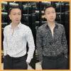 Áo sơ mi nam dài tay chất lụa họa tiết, không nhăn không xù, mềm mát 250.000₫