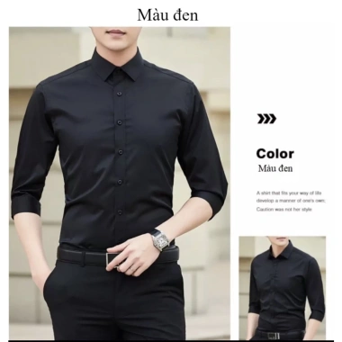 Áo sơ mi nam dài tay cổ bẻ ôm cotton lụa chống nhăn xù - FREESHIP 50K - 99k 6