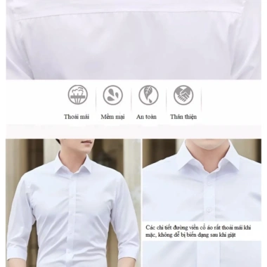 Áo sơ mi nam dài tay cổ bẻ ôm cotton lụa chống nhăn xù - FREESHIP 50K - 99k 8