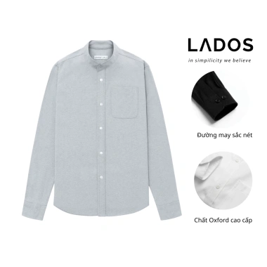 Áo sơ mi nam dài tay cổ trụ LADOS-8.139 chất OXFORD mịn mát, form chuẩn, dễ phối, giá chỉ 209.000 VND