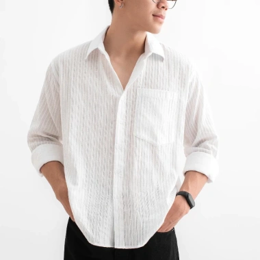 Áo sơ mi nam dài tay cotton thêu túi, basic vintage phong cách Hàn Quốc LADOS-18.156 - 217.000 VND 5